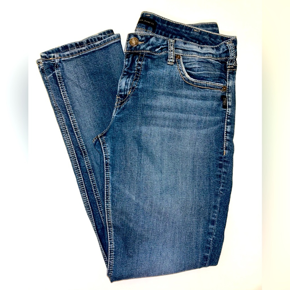 Womens jeans Silver Jeans Suki Straight medium wash sz 34x32
